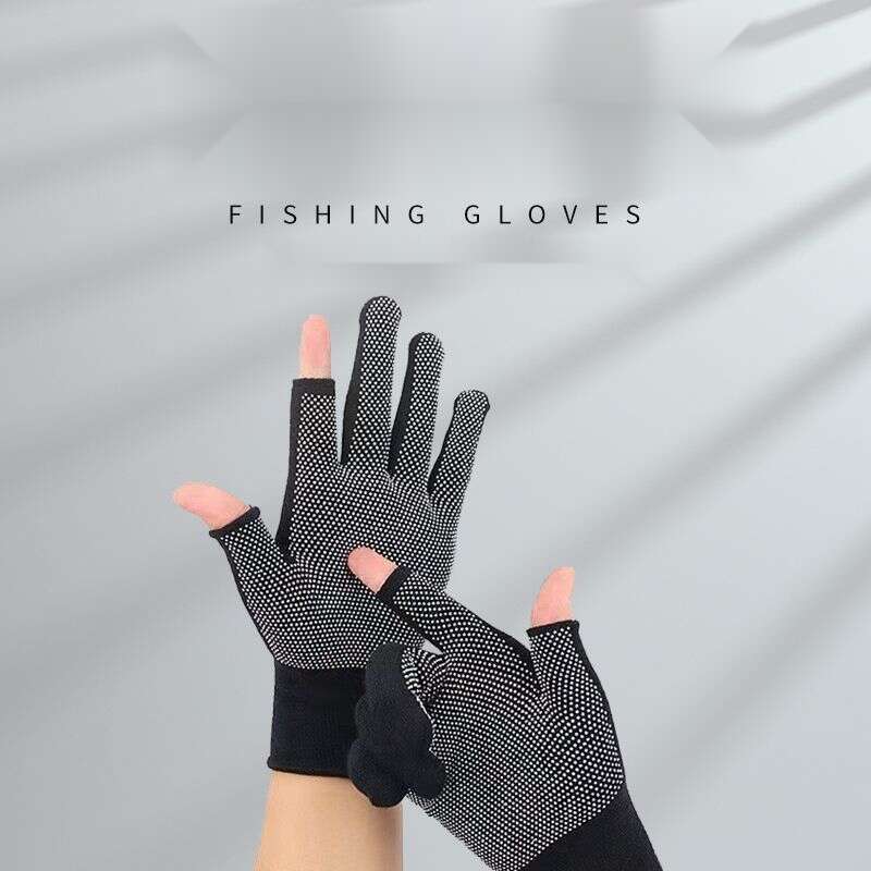 Novas luvas universais para pesca com isca antiaderente, corte de meio dedo, antirriscos, resistentes ao desgaste, à prova d'água_voghion.com