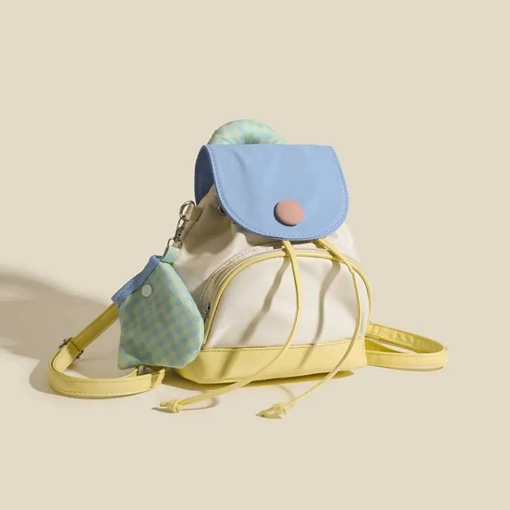 Lässiger Eimer-Rucksack im koreanischen Stil mit großem Fassungsvermögen und Kordelzug, stilvoller Mini-Rucksack, leichte, wasserdichte Umhängetasche_voghion.com