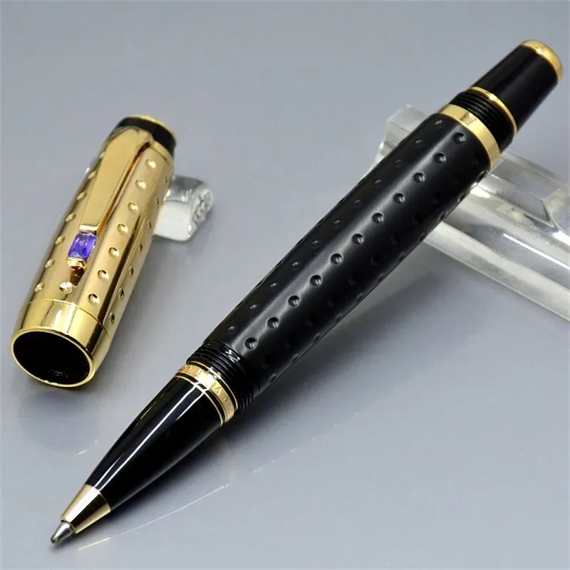 wholesale Wholesale Top High Quality Writing Pen Golden Silver Wave Point Design Rollerball Fountain Pens Office School Supplies With Diamond And_voghion.com