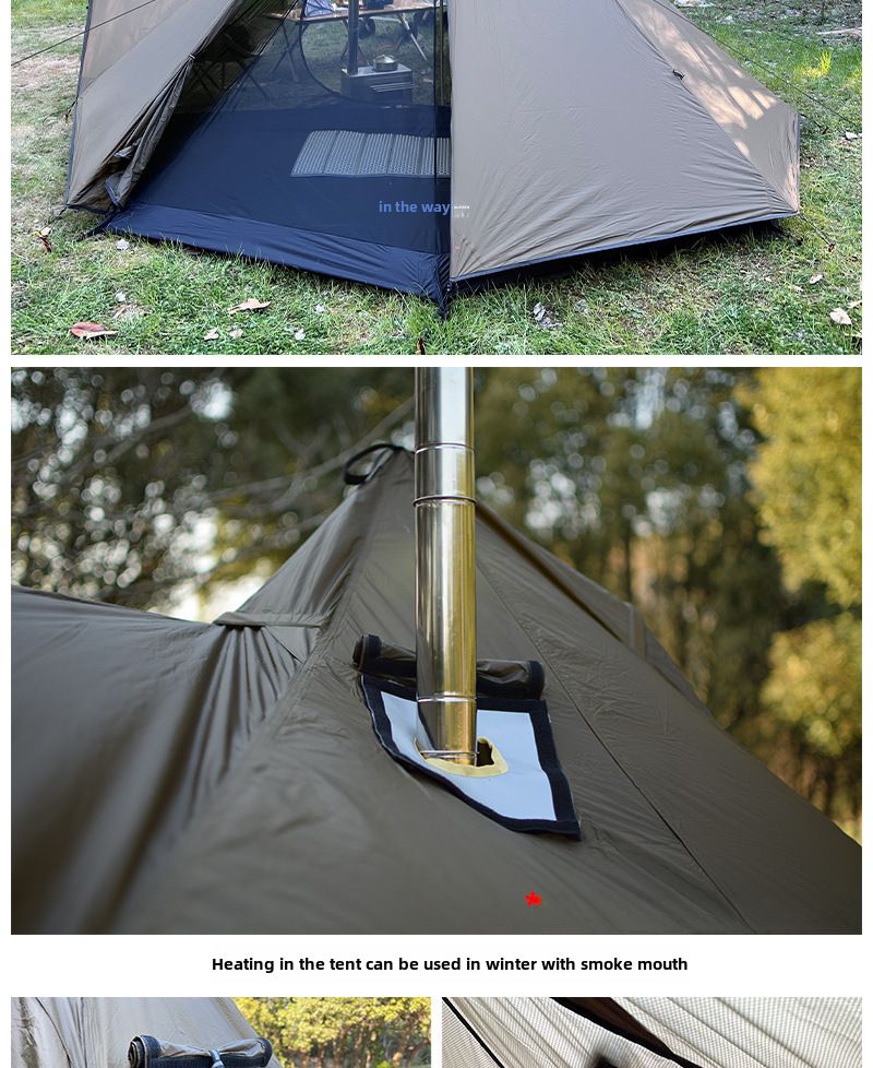 Camping în aer liber 15D cu o singură față din silicon pentru două persoane, ultra-ușor, plus perdea de cer, cort piramidal două în unu_voghion.com