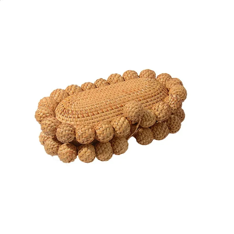 Borsa a mano in vimini con motivo a uovo da donna, in rattan, per feste di nozze, borsa estiva da spiaggia, in vimini 2024 240827_voghion.com