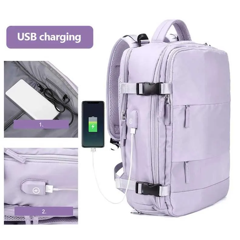 17 Laptop Multifunktions Reise Rucksack Mode Student Buch Taschen Große Kapazität Travelg Tasche USB Lade Mochila_voghion.com