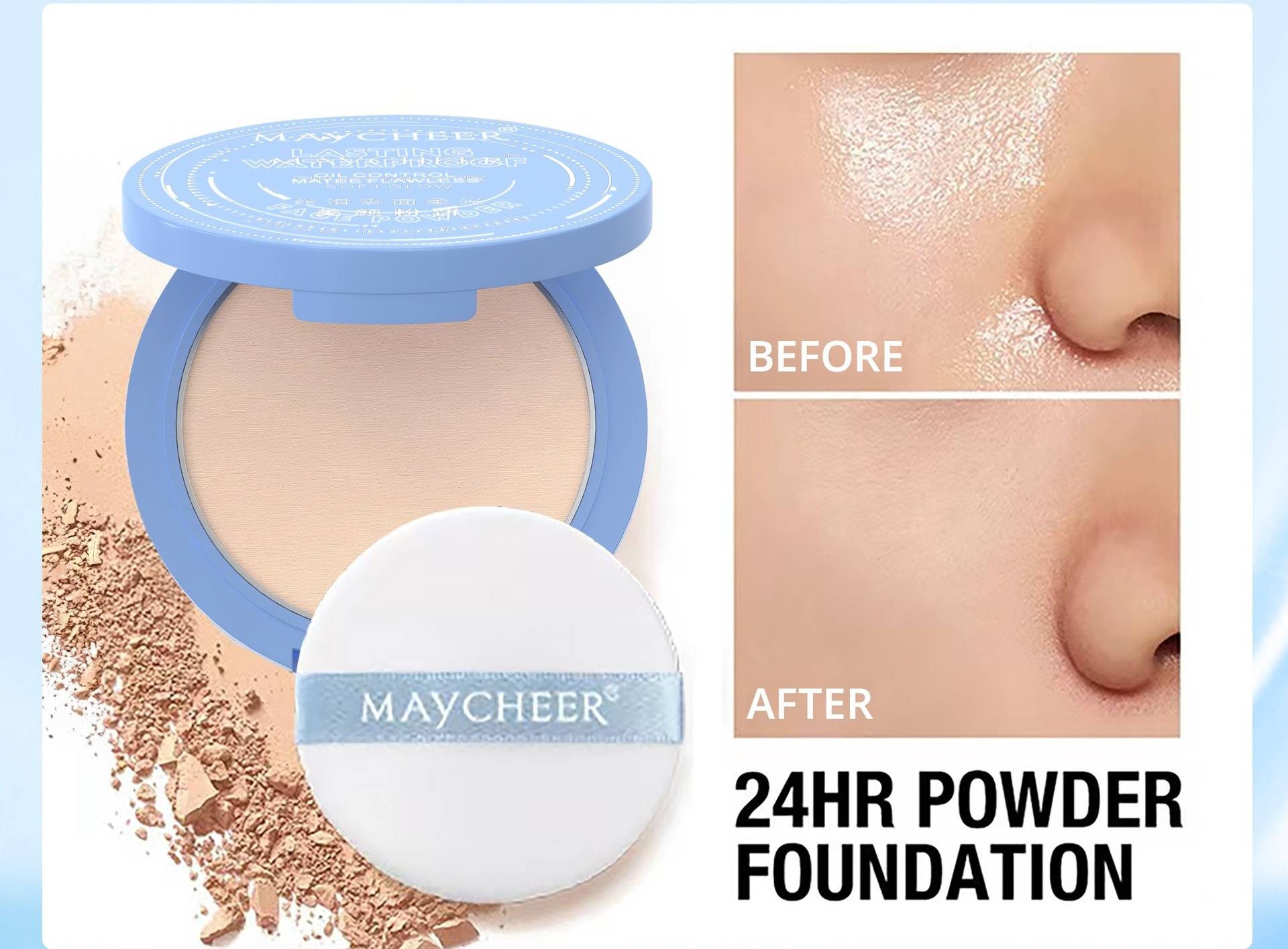Silky mist surface soft light cross border powder oil control, sweat proof and waterproof