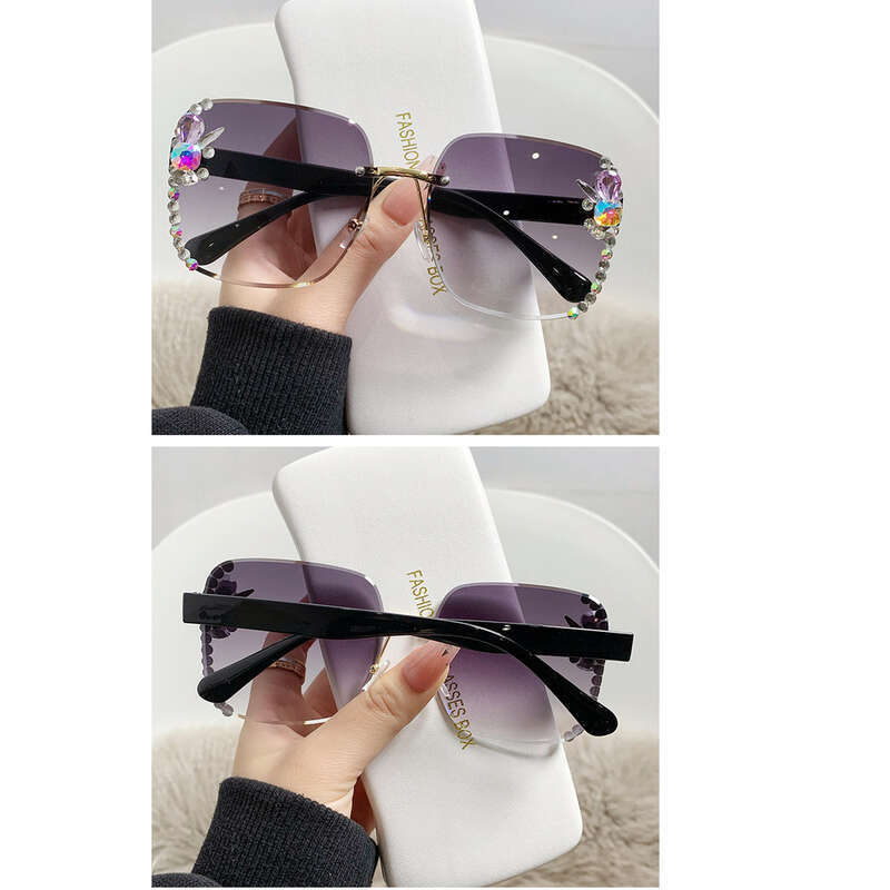 Designer Sunglasses For Women Large Frame Diamond Uv Resistant_voghion.com