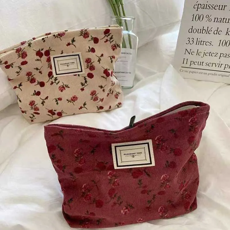 Corduroy Wer Clutch Großer Organizer Koreanische Tasche Süße Damen Make-Up Box Y241023_voghion.com