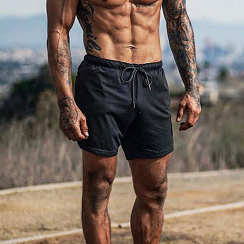 Sports Shorts Men's Summer Fitness Quick Drying Breathable Capris Single Layer Mesh Stretch Beach Pants_voghion.com
