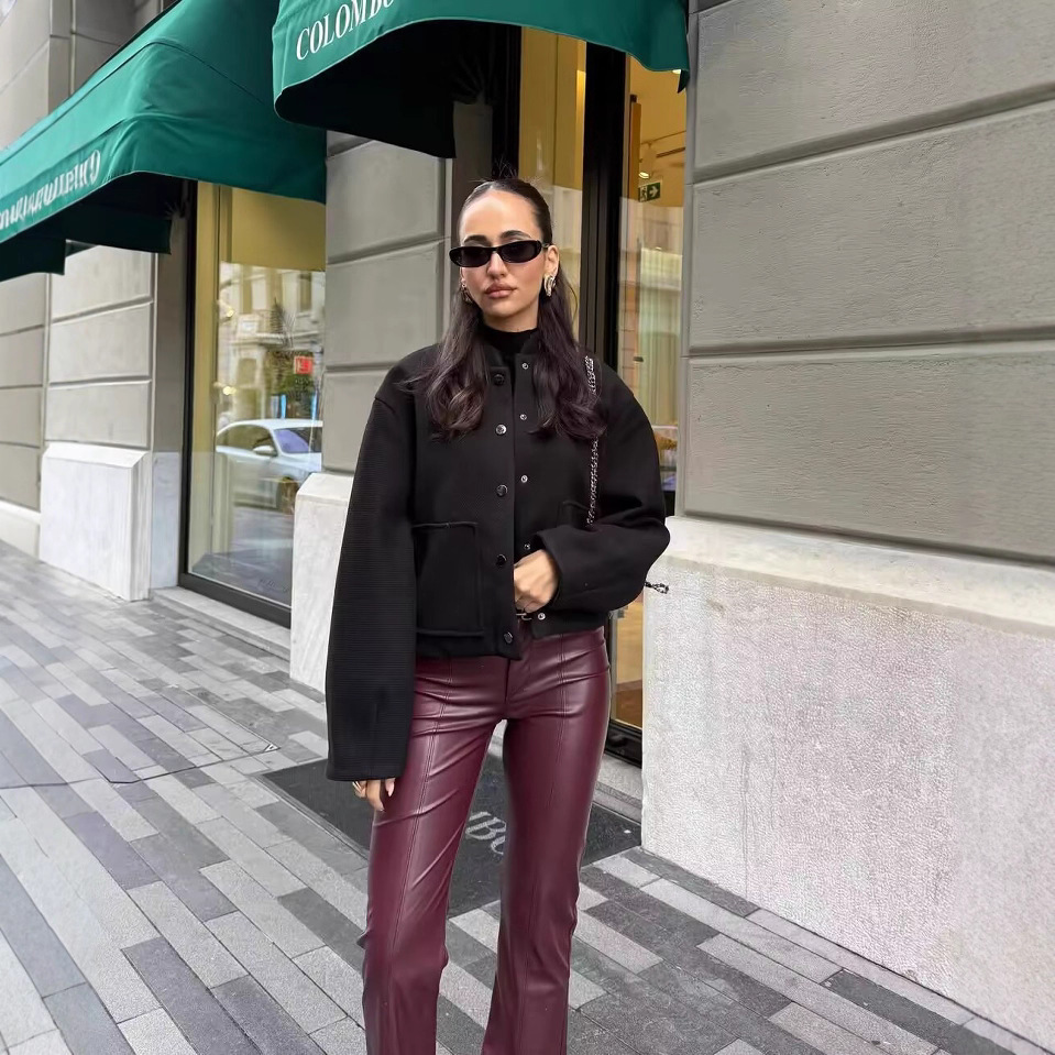 Women's Stylish Casual Stand Collar Single Breasted Multi-Pocket Bomber Jacket - Streetwear Fashion Outerwear For Fall