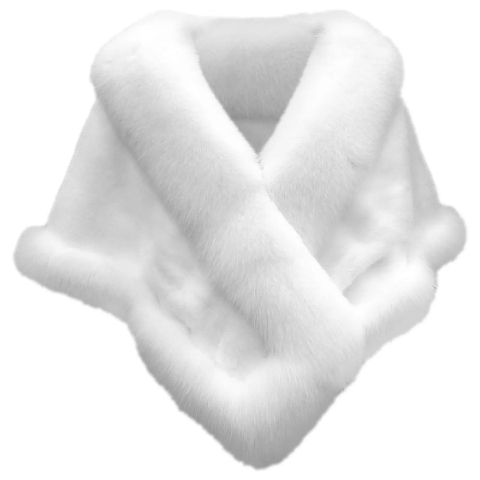 Sciarpe Scialle da abito di grandi dimensioni Poncho da donna in pelliccia oversize Sciarpa elegante da sera soffice_voghion.com