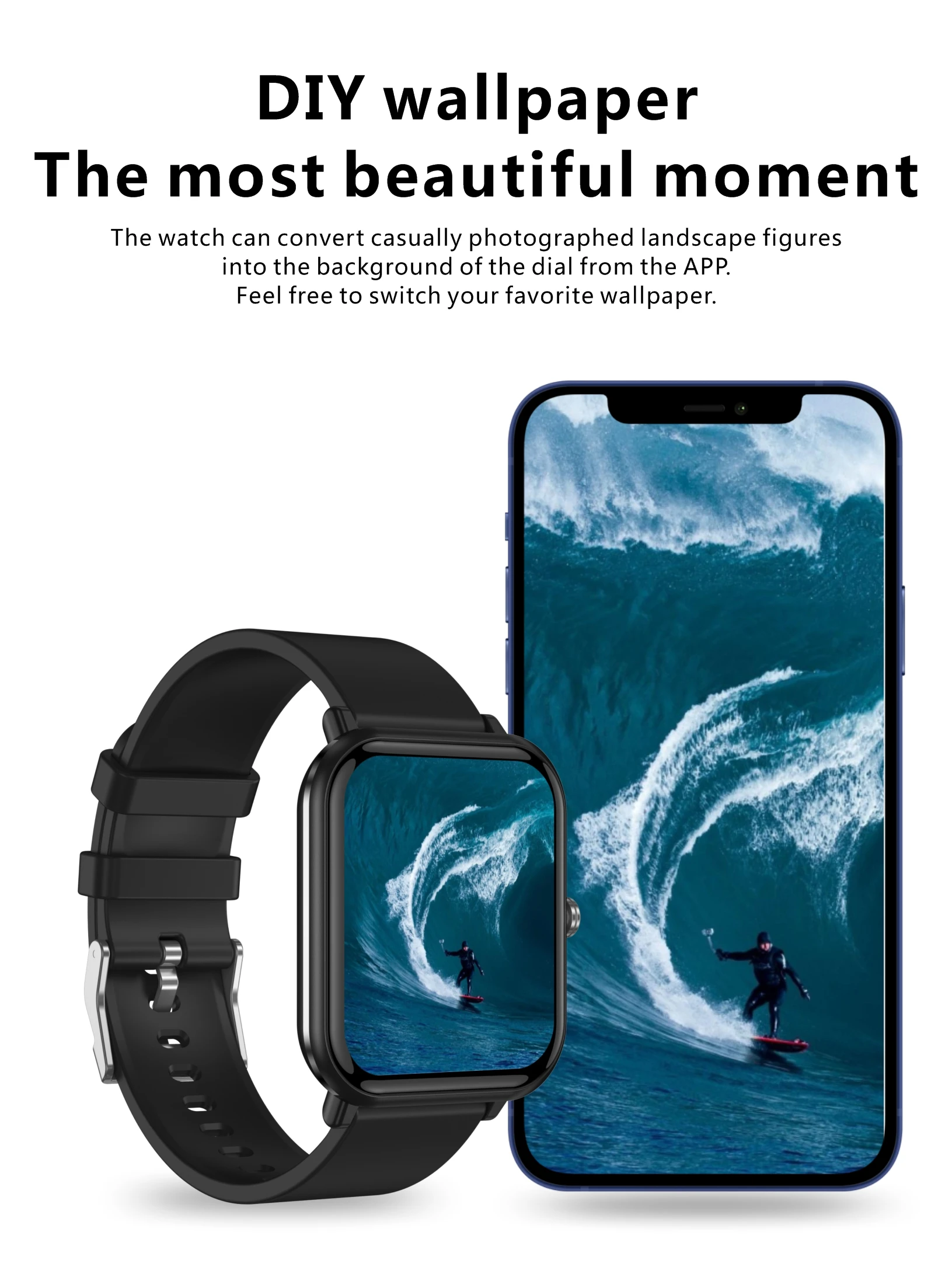 SmartWatch, Fitness Tracker with 24 Sports Modes, Monitor Step Calorie Counter, 1.7" Touch screen Smartwatch Fitness Watch for Android iPhone_voghion.com
