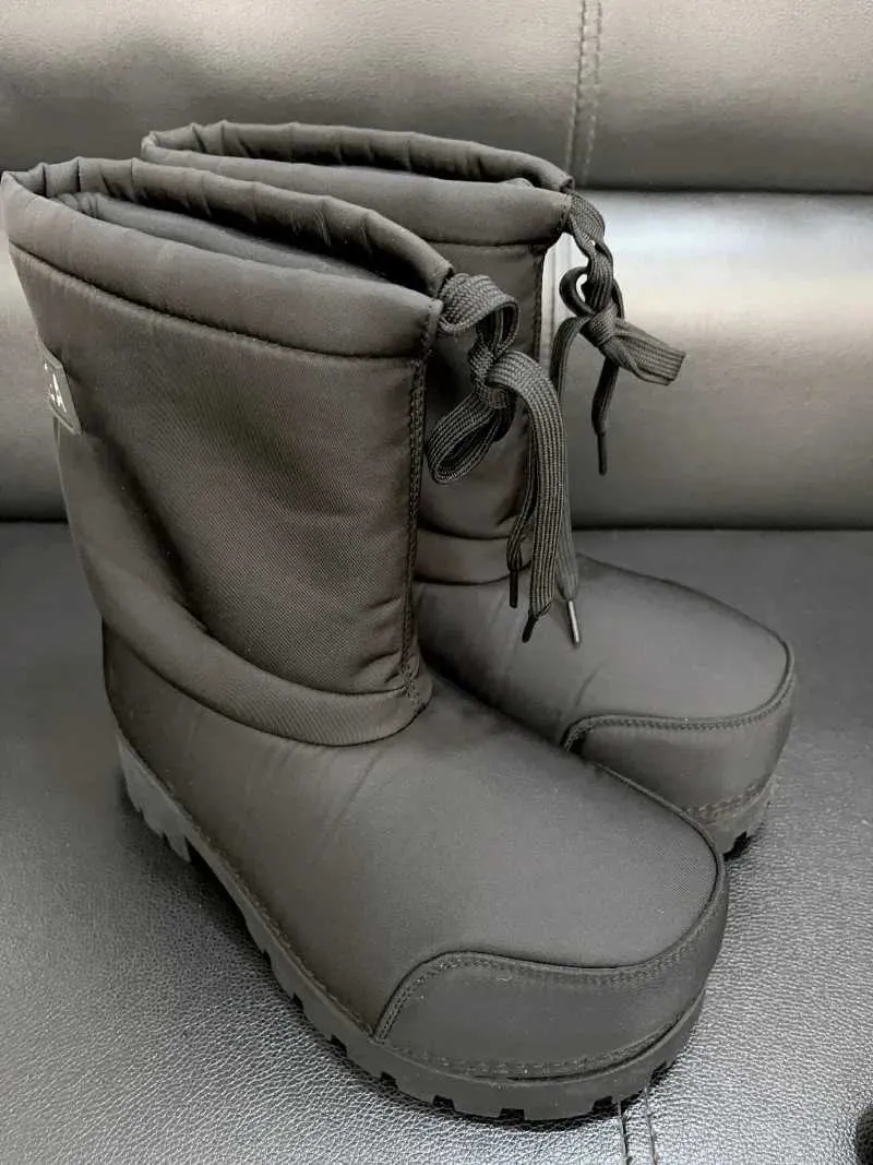 2025 Stivali da neve da donna con plateau spesso, alti fino al polpaccio, in pizzo, caldi, in cotone, scarpe casual invernali, senza stampa, buone_voghion.com