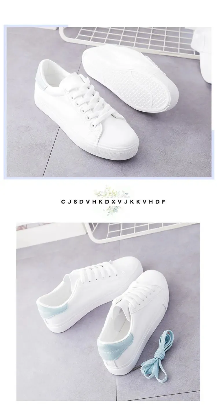 Dames Sport Mode Ademend Gevulkaniseerd Pu Leer Platform Witte Veter Casual Schoenen atos Onbedrukt Goed Product_voghion.com