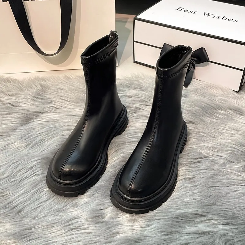 Damen Stiefel Bequem Für Outdoor Und Freizeit In Schwarz Beige_voghion.com