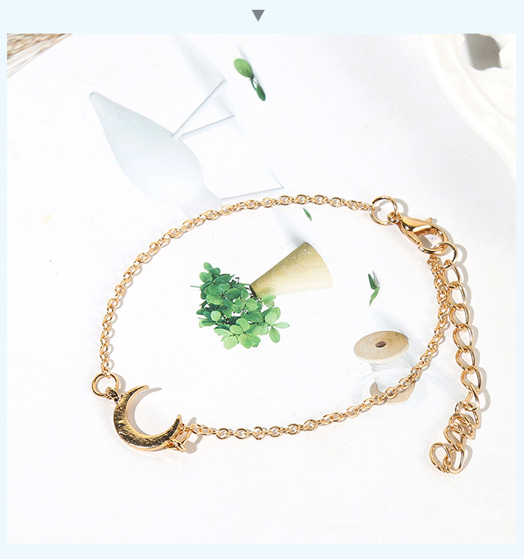 New Style Star Moon Personalized Pendant Bracelet String Grey Bead Handicraft Set of Six Bracelets_voghion.com