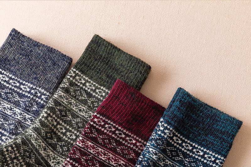 Calzini da uomo in lana spessa e calda, stile retrò, lunghi e invernali, in cotone, a metà tubo_voghion.com