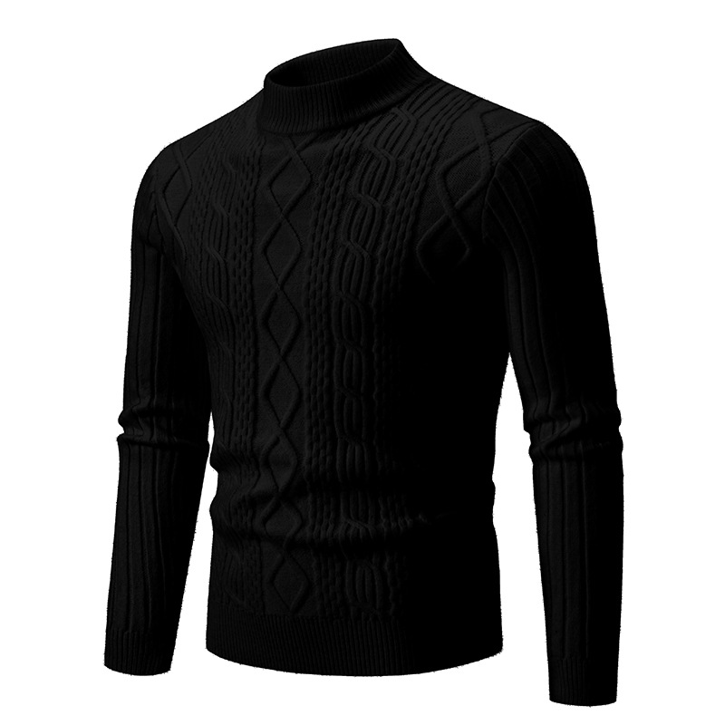 2023 neue Herbst und Winter Pullover Pullover Hälfte Rollkragen Langarm Top elastische schlanke Herren Pullover Pullover Basis_voghion.com