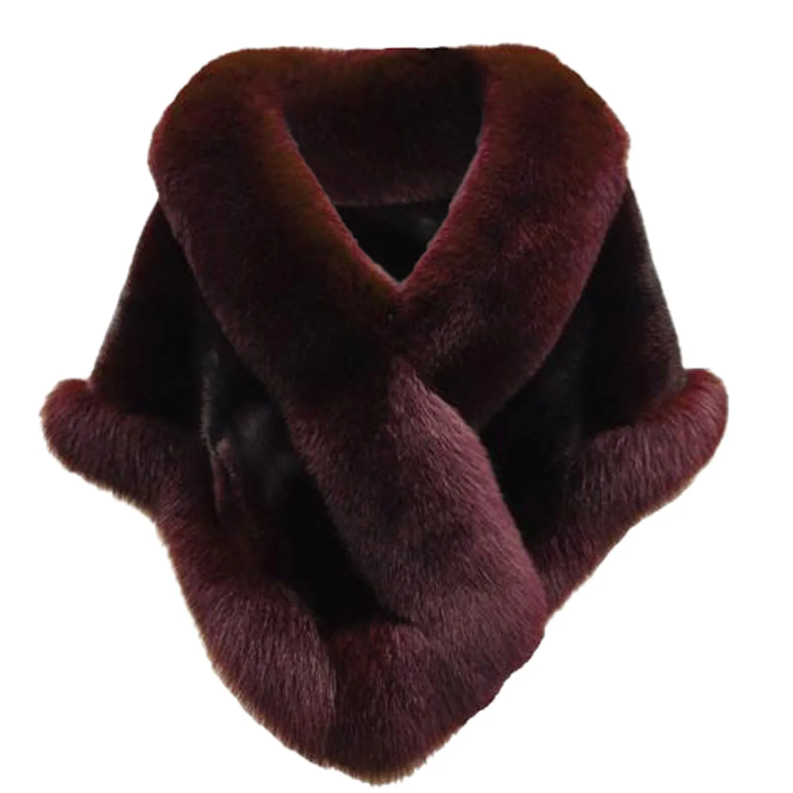 Sciarpe Scialle da abito di grandi dimensioni Poncho da donna in pelliccia oversize Sciarpa elegante da sera soffice_voghion.com