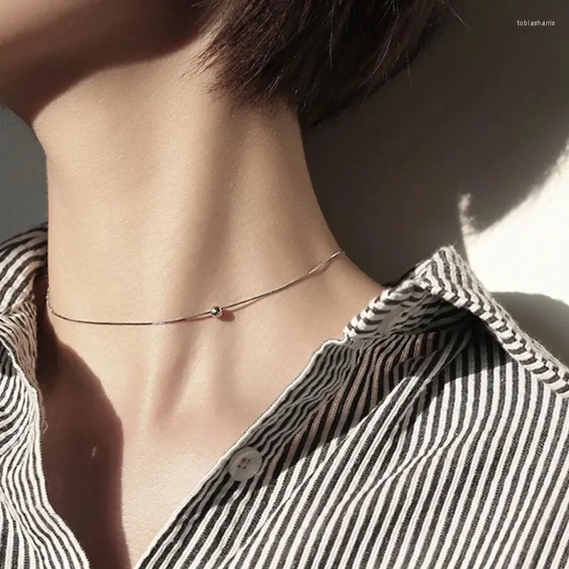 Kedjor Enkel Rund Pärla Charm Hänge Halsband För Kvinnor Choker Smycken Gåva Dz946_voghion.com