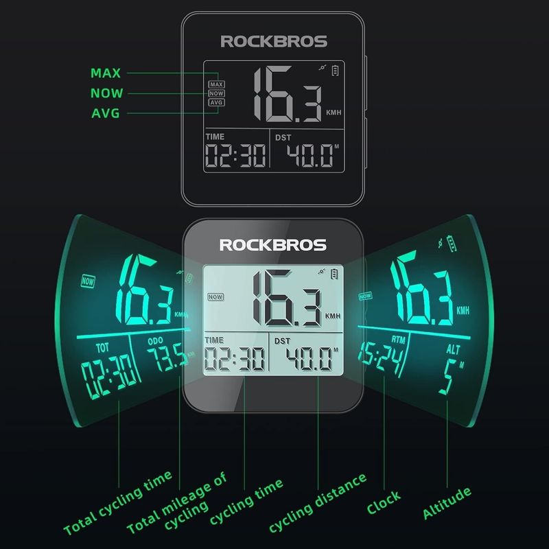 ROCKBROS Bisiklet GPS Bilgisayarı Kablosuz Bisiklet Kilometre Sayacı IPX6 600mAH_voghion.com