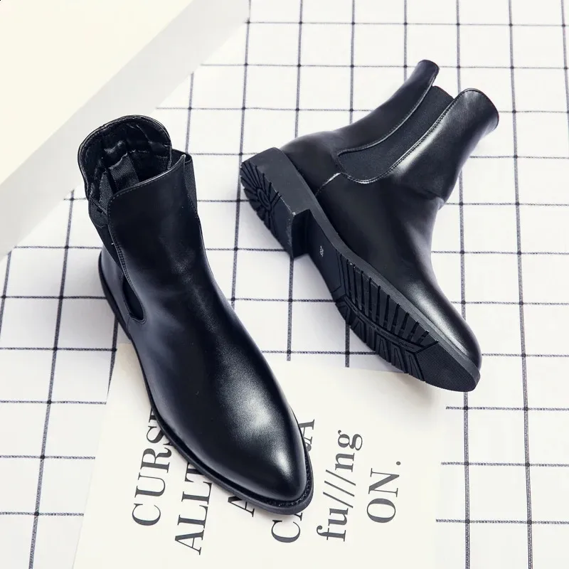 Mens fashion casual ankle boots leather comfortable sliding in winter mens shoes large size 38-48 240930_voghion.com