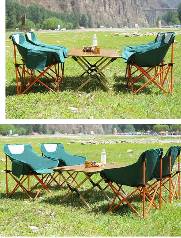 Relaxe e aproveite o tempo ao ar livre: cadeira dobrável com encosto grosso, super prática para acampamentos na praia_voghion.com