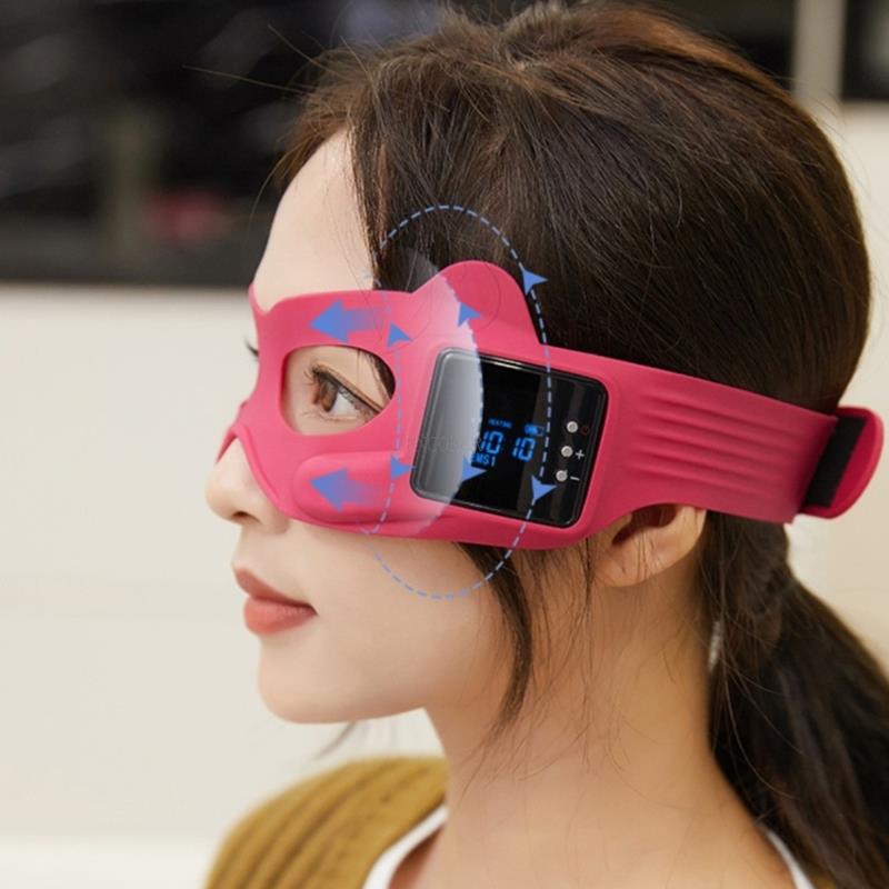 Ögonmassageapparat Mikroström Anti-rynk Vibrerande Varm Kompress Långsamt Lyftande Uppstramande Anti-aging Med Skönhetsinstrument Ögonmask_voghion.com