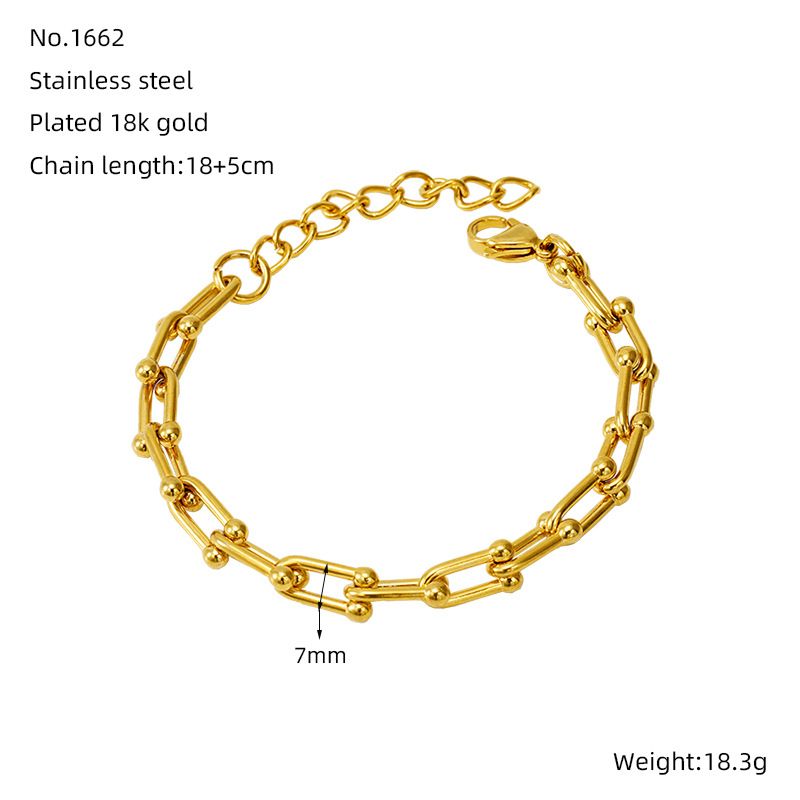 Eenvoudige stijl effen kleur 304 roestvrijstalen armbanden in bulk_voghion.com