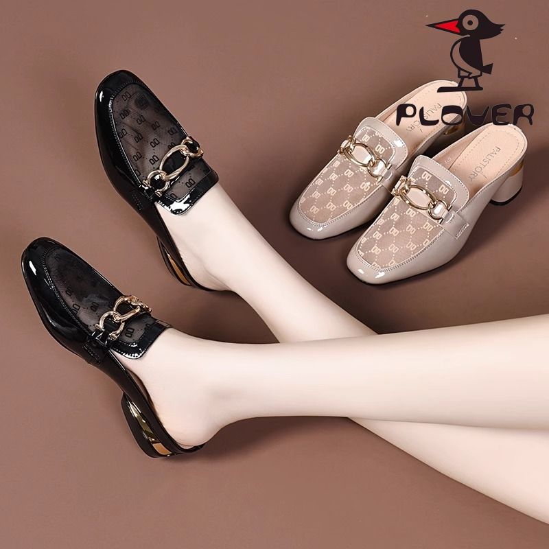 PLOVER genuine leather mesh 2024 new half slippers_voghion.com