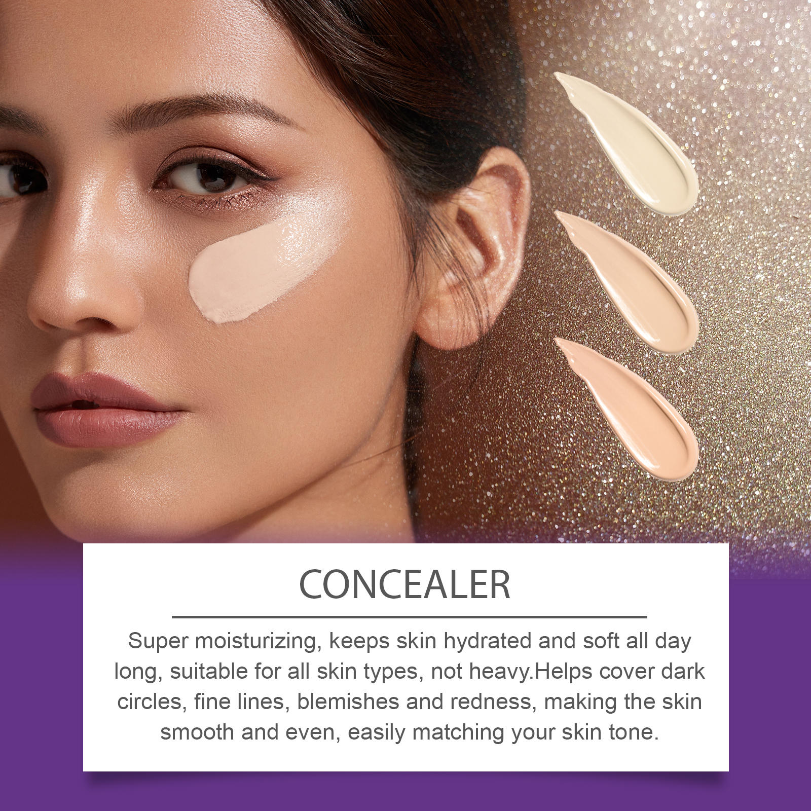Eelhope Hydrating Blemish Proof Concealer Long Lasting Lightweight Breathable Even Skin Tone Multi Use Comfort Fit_voghion.com