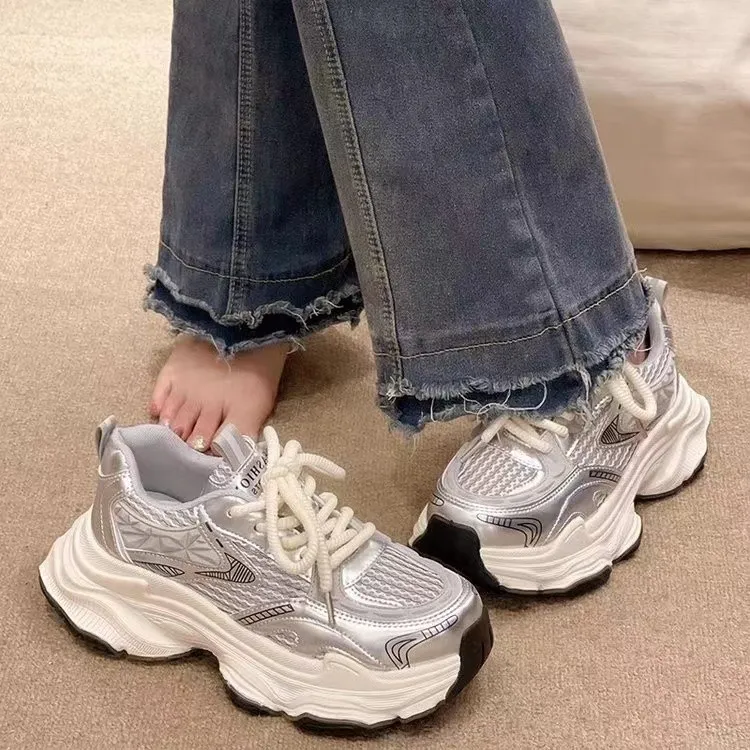 Trendy Women Sneakers Running Clunky Shoes Fashion Versatile Athleisure Free shipping_voghion.com
