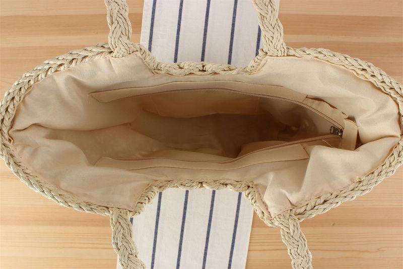 Hohlgewebte aus Papierseil, große Kapazität, versenkte Umhängetasche, Strandurlaubsfoto, gewebte Tasche für Frauen_voghion.com