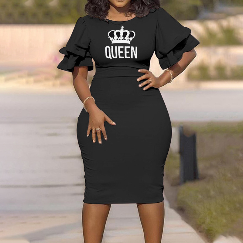 Schlankes, einstufiges Pendlerkleid für Damen in Übergröße_voghion.com