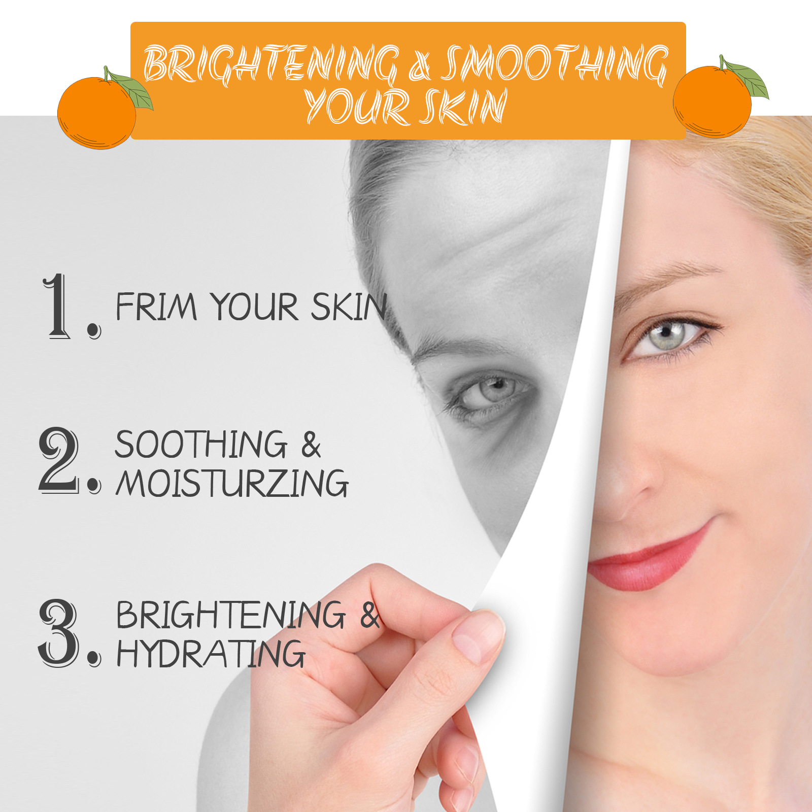 OUHOE Vitamin C Feuchtigkeitsspendende und aufhellende Haut Aufhellende Feuchtigkeitsspendende und straffende Essenz_voghion.com