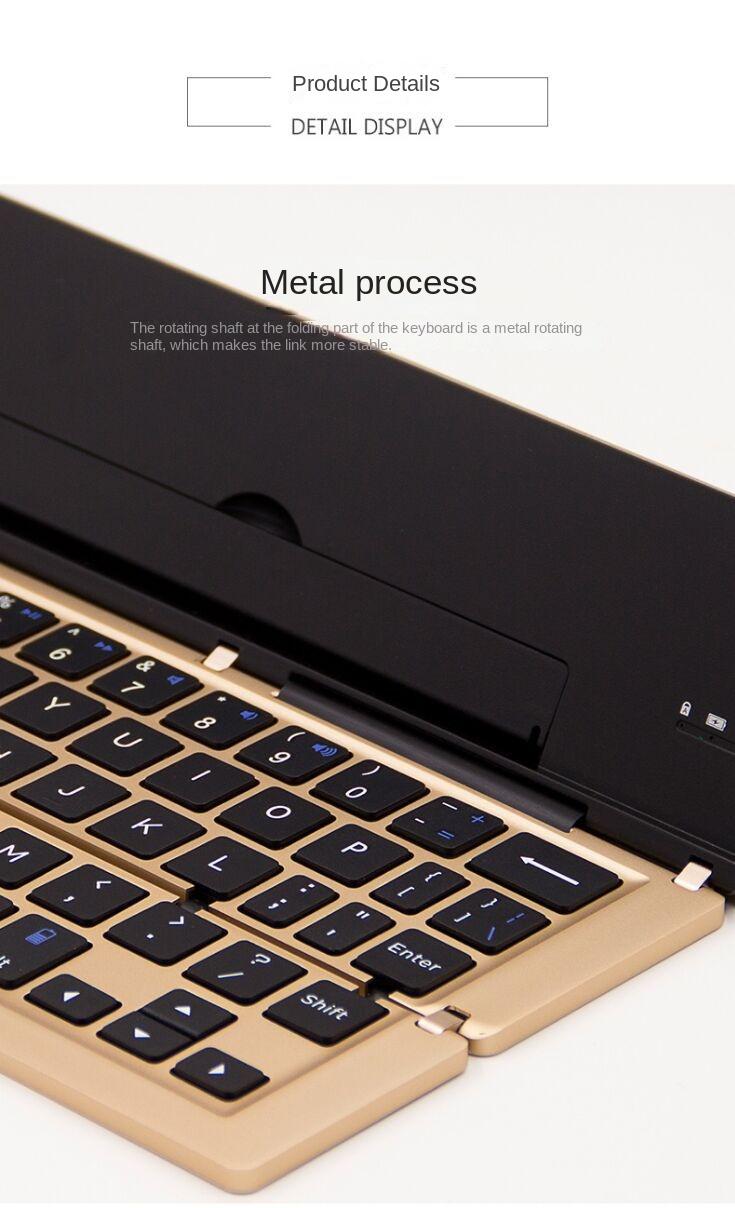 Mobile Phone, Tablet Computer, Three Systems, Universal Wireless Bluetooth Keyboard, Multimedia Folding Wireless Keyboard, Gifts_voghion.com