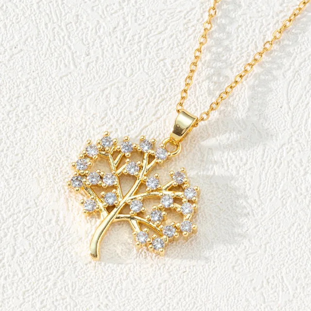 Family Necklace Personalized Stainless Steel Summer Multi-color Crystal Tree Of Life Pendant For Women Christmas Gift_voghion.com