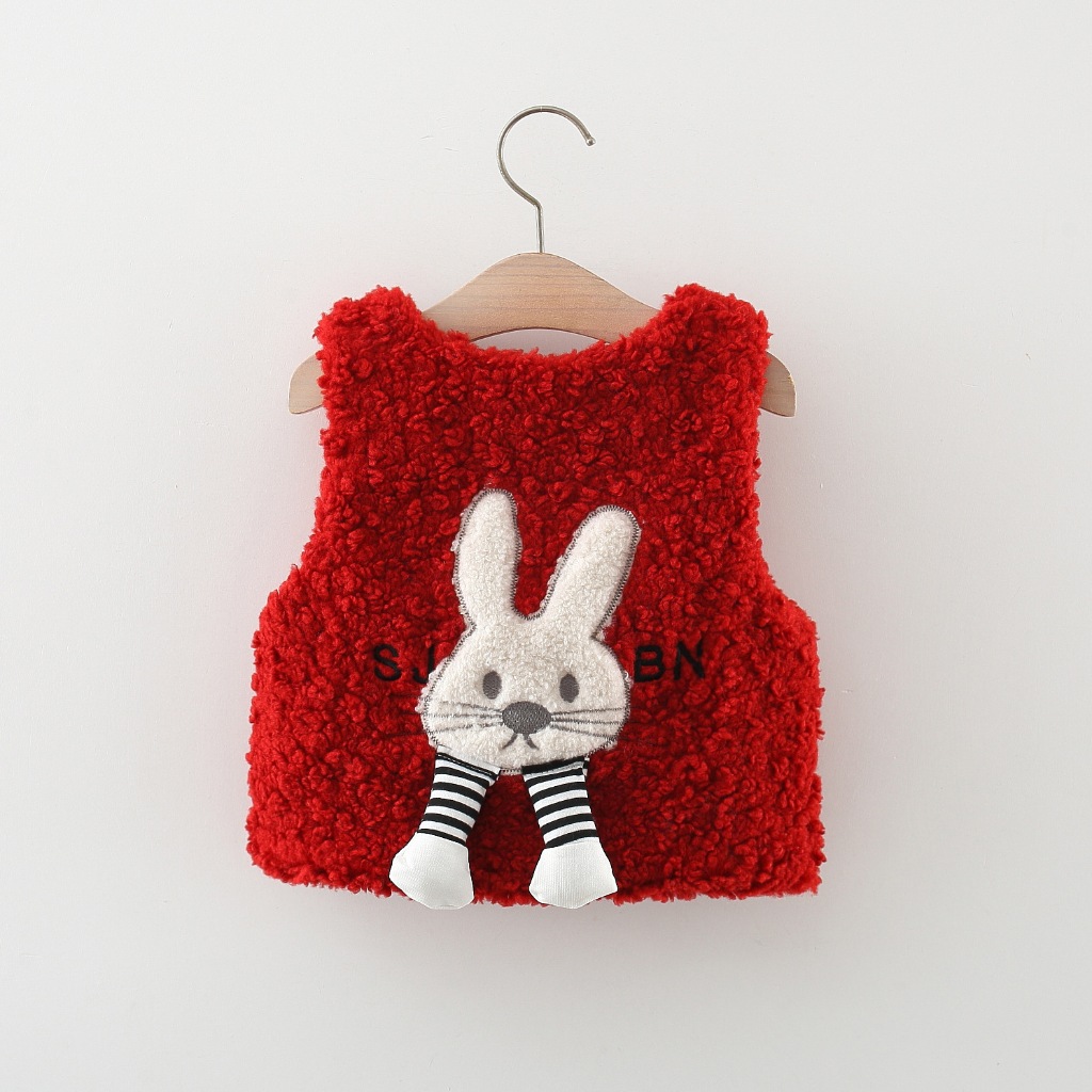Chaleco de peluche para niña, bonito chaleco grueso de conejo de dibujos animados, ropa para niños de alta calidad_voghion.com