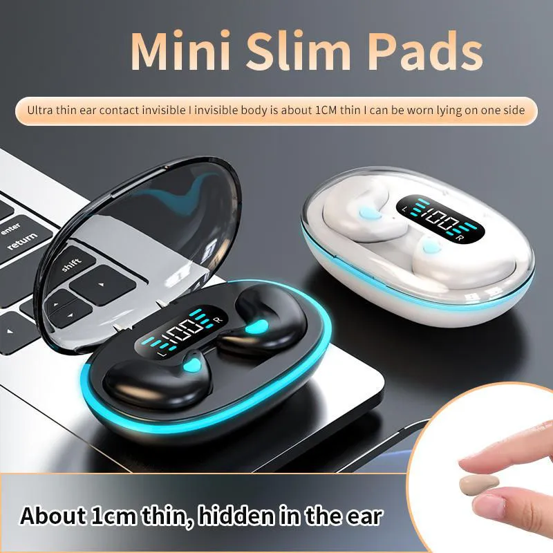 Écouteurs intra-auriculaires sans fil TWS pour le sommeil, petits et confortables, avec commande par bouton-poussoir_voghion.com