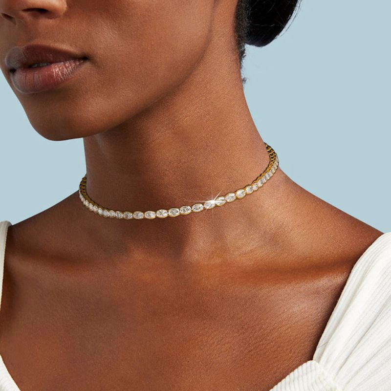 Collana da tennis a forma di uovo hip hop con zircone per uomo e donna, moda da strada, diametro intero_voghion.com