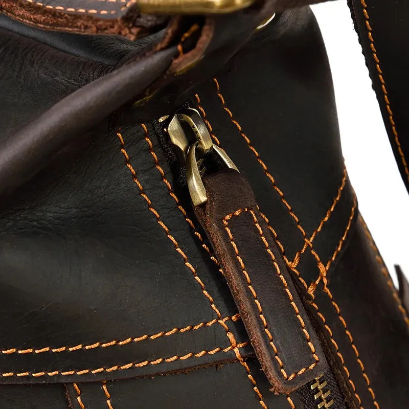 Featured Mens Genuine Backpack Crazy Horse Leather Daypack Travel Male Laptop Unique Bagpack Man Chest Bag 240902_voghion.com