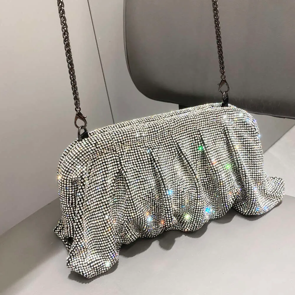 Robe de soirée Rhies à poignée brillante, nouveau portefeuille pliable et sac à main de créateur pour fête de mariage de haute qualité_voghion.com