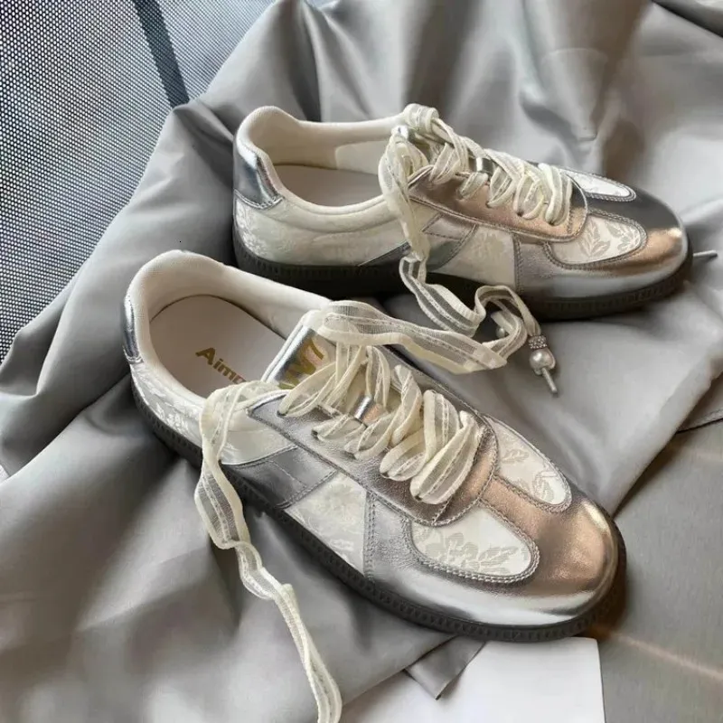 Size 35-40 Real LeatherSatin Surface Women Casual Sneakers Breath Tennis Athletic Flats Low Heels Lace-Up Spring Hike_voghion.com