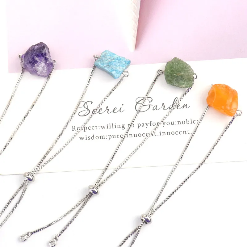 Charm Armbanden Verstelbare Push-pull Armband Vrouwen Gezondheid Anti-vermoeidheid Reiki Natuurlijke Ongepolijste Minerale Ruwe Steen_voghion.com