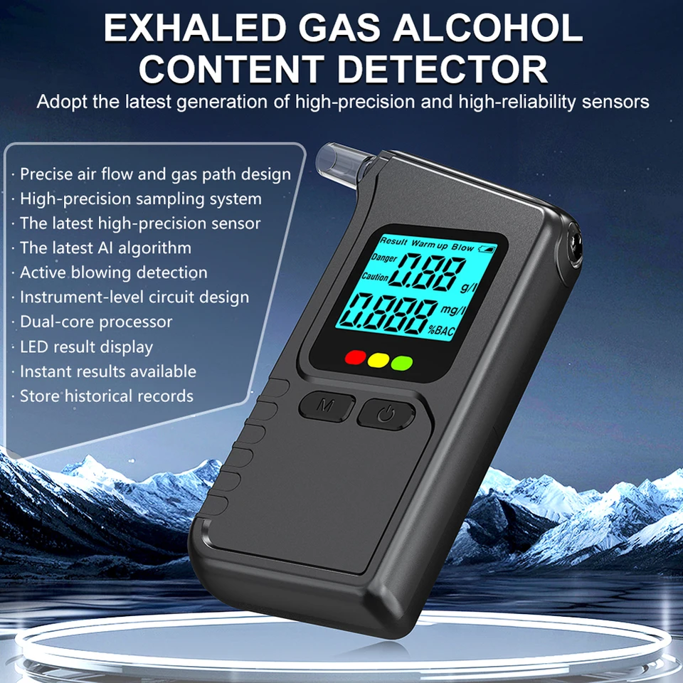 Professional Digital Alcohol Detector Portable Breathalyser For Home_voghion.com