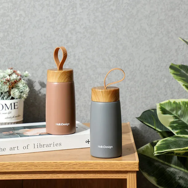 Bouteille isotherme en bois - 280 ml | Double paroi | Thermos d'extérieur_voghion.com