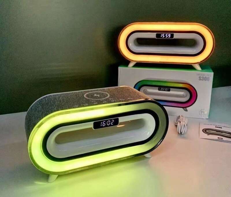 Bluetooth-luidspreker, draadloos opladen, RGB-verlichting, wekker, luidspreker met tijdsinstelling_voghion.com