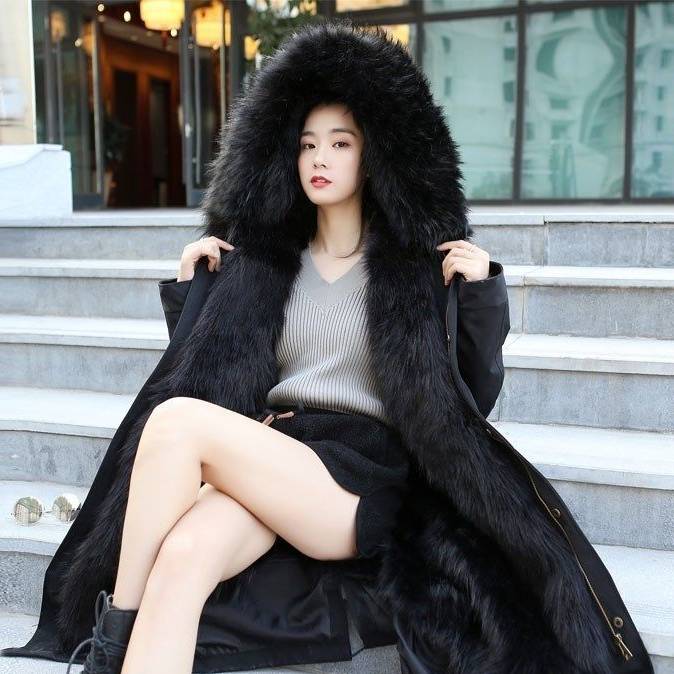 Eleganter, abnehmbarer Parka aus Kunstfuchspelz, lange Winterjacke mit Kapuze für Damen, warme, luxuriöse Oberbekleidung in Übergröße_voghion.com