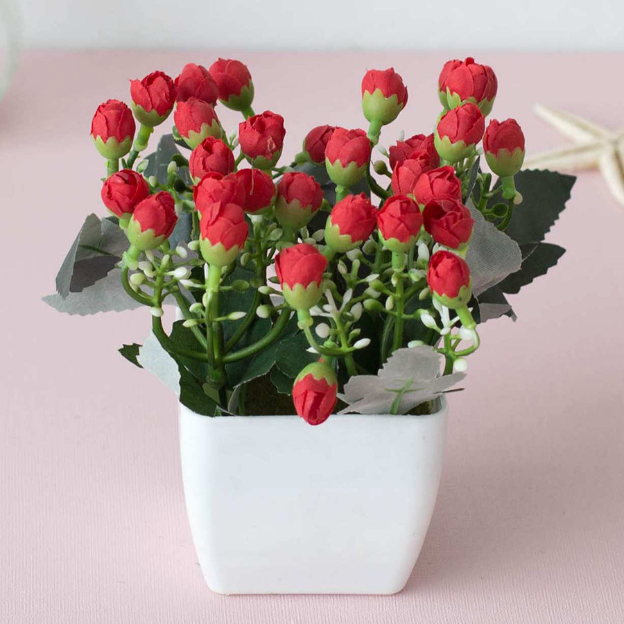 Simulazione di fiori set pavimento soggiorno mini ornamenti decorazione d'interni fiore di plastica arte tavolo da pranzo piccolo bonsai vaso di fiori_voghion.com