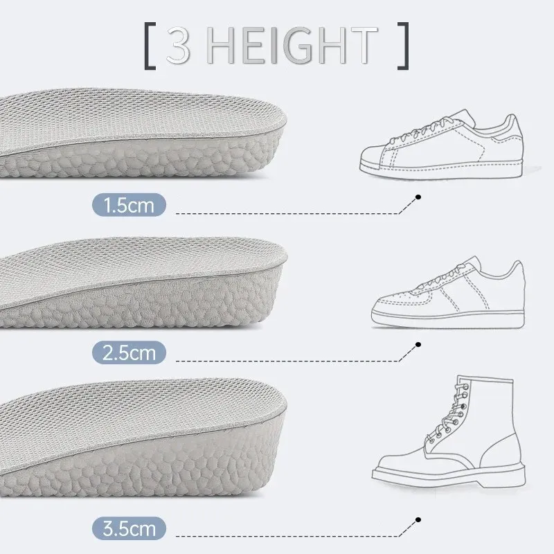 EVA Height Increase Insoles Heel Cushion for Soles Relieve Foot Pain Protectors Spur Support Shoes Pad Feet Care Inserts_voghion.com