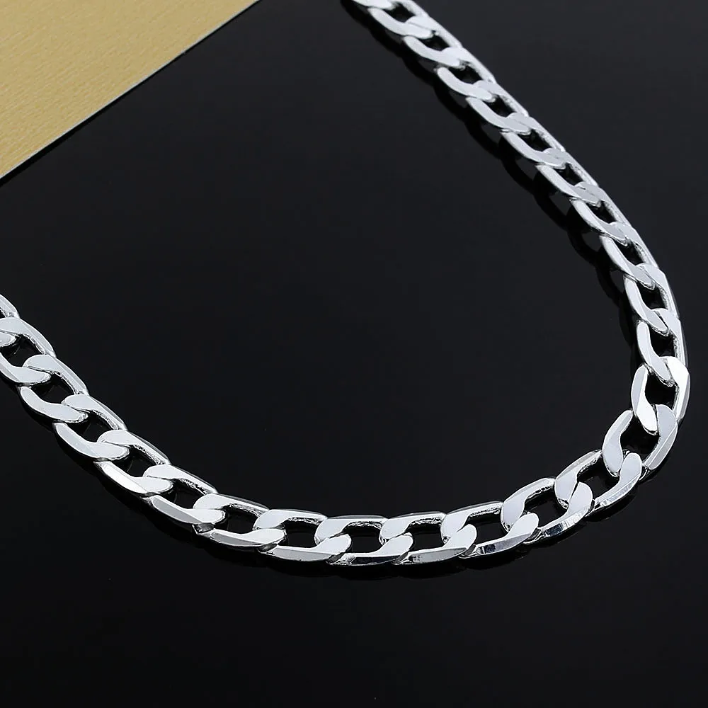 Klassische Cuban Link Halskette Herren Silberfarben Schmuck_voghion.com