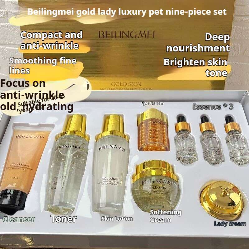Set cosmético hidratante para el cuidado facial y contorno de ojos dorado_voghion.com