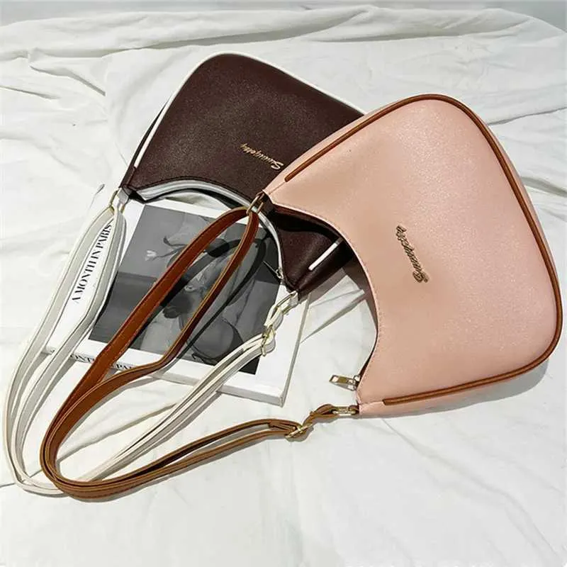 Schicke Damenhandtaschen, einzelne Umhängetasche für Frauen, stilvolle verstellbare Schultergurte, Unterarmtasche aus PU-Leder_voghion.com
